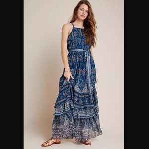 Anthropologie Boto Sashs Ruffled Maxi Dress NWT M